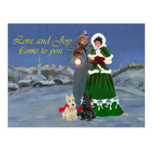 Scottish Terriers Christmas Carols Post Cards
