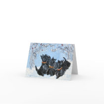 Scottish Terriers in the snow! Card