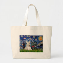 Scottish Terriers (two-BW) - Starry Night Bag