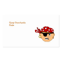 Scowling Boy Cute Pirate Stuff Customizable Business Card Template