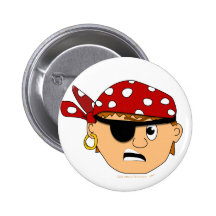 Scowling Boy Cute Pirate Stuff Customizable Button