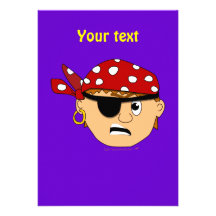 Scowling Boy Cute Pirate Stuff Customizable Custom Announcement