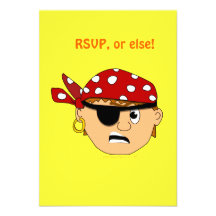 Scowling Boy Cute Pirate Stuff Customizable Custom Invite