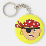 Scowling Boy Cute Pirate Stuff Customizable Key Chain