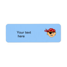 Scowling Boy Cute Pirate Stuff Customizable Return Address Labels