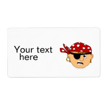 Scowling Boy Cute Pirate Stuff Customizable Shipping Labels