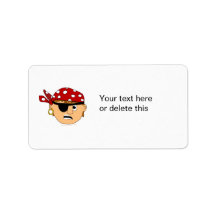 Scowling Boy Cute Pirate Stuff Customizable Personalized Address Label
