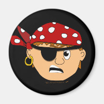 Scowling Boy Cute Pirate Stuff Customizable Fridge Magnets