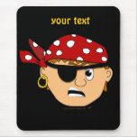 Scowling Boy Cute Pirate Stuff Customizable Mousepad