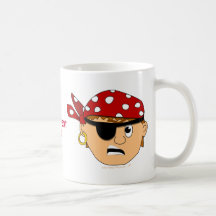 Scowling Boy Cute Pirate Stuff Customizable Coffee Mugs