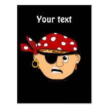 Scowling Boy Cute Pirate Stuff Customizable Post Card
