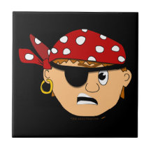 Scowling Boy Cute Pirate Stuff Customizable Ceramic Tiles