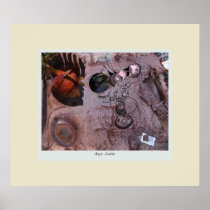 Scrap metal and digital painting collage posters