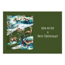 Scrapbook Deer Invitation