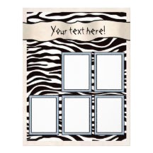 Scrapbook Layout Pages - Zebra Stripes Letterhead Design