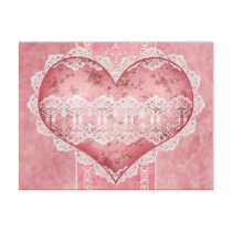 Scrapbook Victorian Floral Heart Postcard