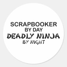 Scrapbooker Deadly Ninja by Night Round Stickers