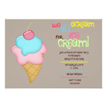 Scream For Ice Cream Invitation