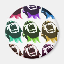 Screaming faces refrigerator magnets