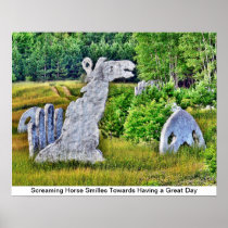 Screaming Horse Smiles Towards a Happy day Posters