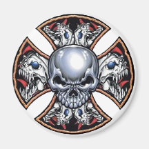Screaming Iron Skull Fridge Magnets