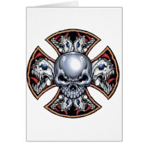 Screaming Iron Skull Greeting Card