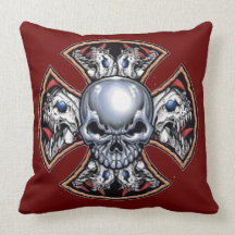 Screaming Iron Skull Pillows