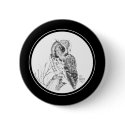 Screech Owl Button in pencil