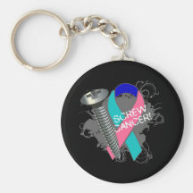 Screw Cancer - Grunge Thyroid Cancer Key Chains