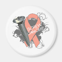Screw Cancer - Grunge Uterine Cancer Magnet