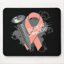 Screw Cancer - Grunge Uterine Cancer Mousepad