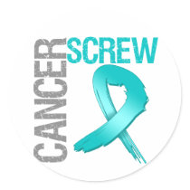 Screw Cancer - Ovarian Cancer Sticker
