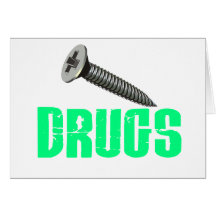 Screw Drugs Light Green Greeting Card