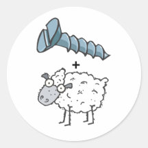 screw ewe round stickers
