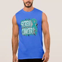 Screw Ovarian Cancer Comic Style Tshirt