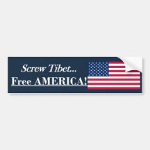 Screw Tibet US Flag Bumper Sticker
