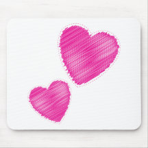 scribbled hearts mouse pads