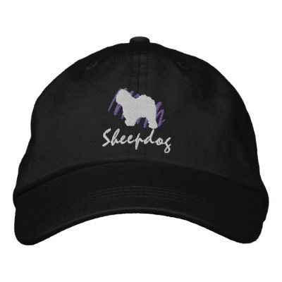 Scribbled Old English Sheepdog Baseball Cap