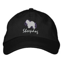 Scribbled Old English Sheepdog Baseball Cap