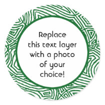 Scribbleprint Border  Stickers - Green