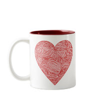 Scribbleprint Heart mugs