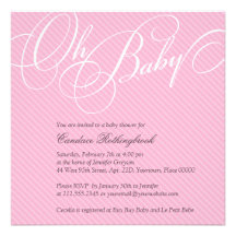 Script Diagonals in Blush Baby Shower Invitation