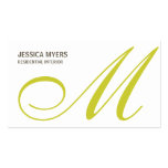 Script Monogram Business Card (Lime)