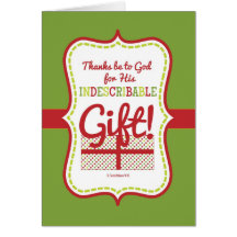 Scripture Christmas Card-Indescribable Gift-Custom