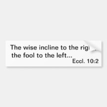 Scripture depiction of right and left bumper sticker