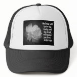 SCRIPTURE John 8:32  Black / White Flowers hats