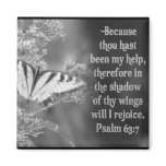 SCRIPTURE PSALM 63:7 W/ BUTTERFLIES magnets
