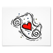 Scroll heart white photograph