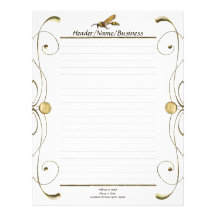 Scroll Potter Wasp Lined Letterhead