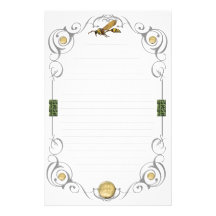 Scroll Potter Wasp Lined Personalized Stationery
